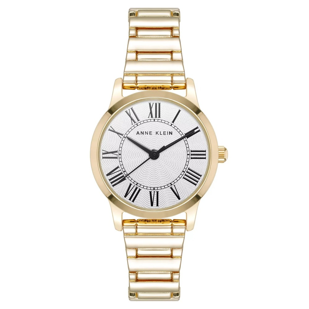 Anne Klein Women's Quartz Signature Round Roman Gold-Tone Alloy Metal Watch